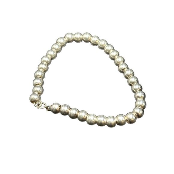 Sterling Silver 925 Ball Bead Bracelet 6mm 925 Silver - Picture 1 of 12